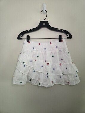 Women's Lyn Burches Floral Print Ruffled  Skort Sz Small